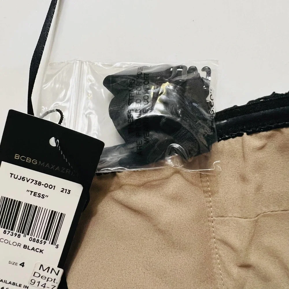 Bcbgmaxazria Tess Black Eyelet Bodice High Low Dress Size 4 Brand New - Picture 7 of 13